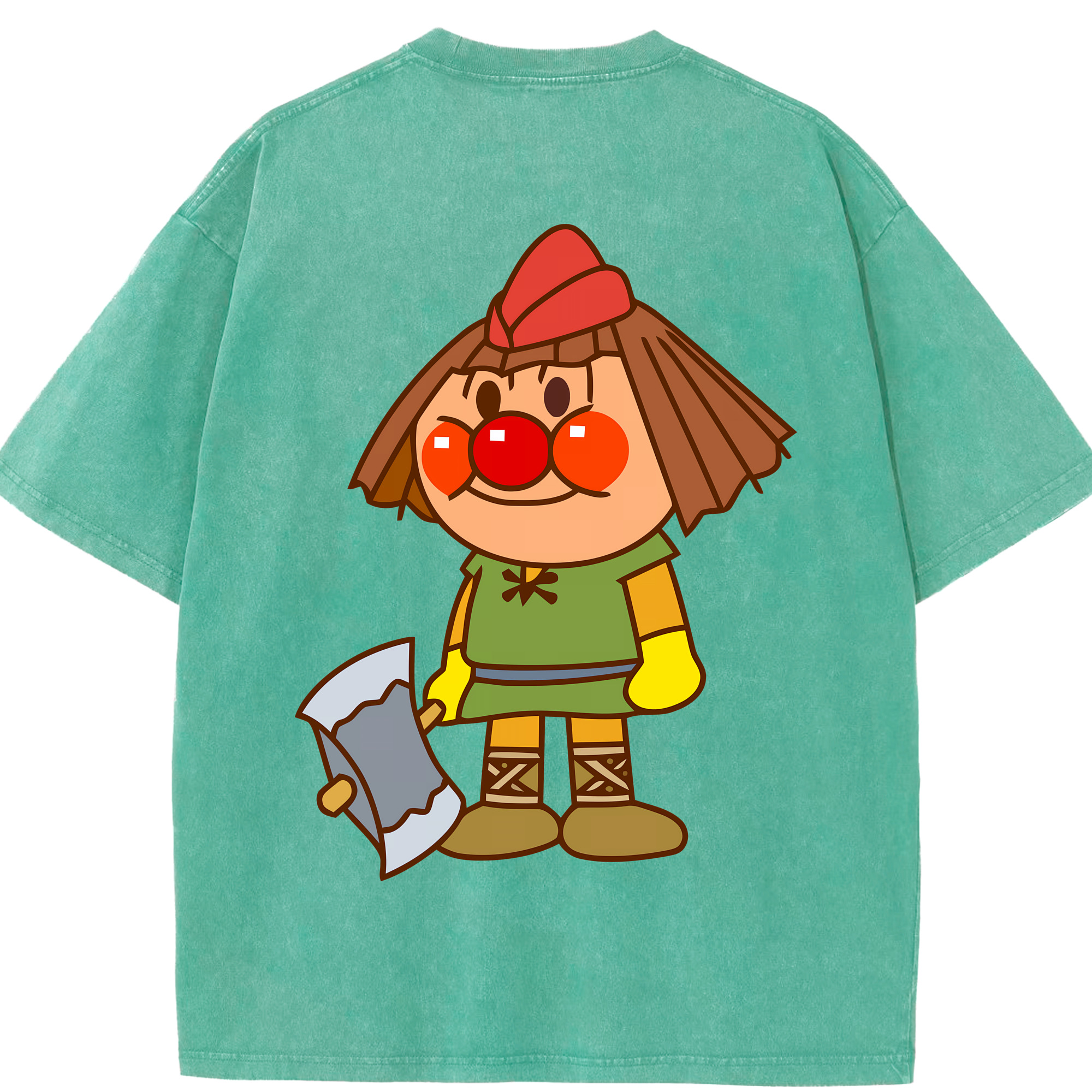 （画像用） アンパンマン Anpanman 綿100% ヴィンテージ風 半袖Tシャツ（背面プリント）